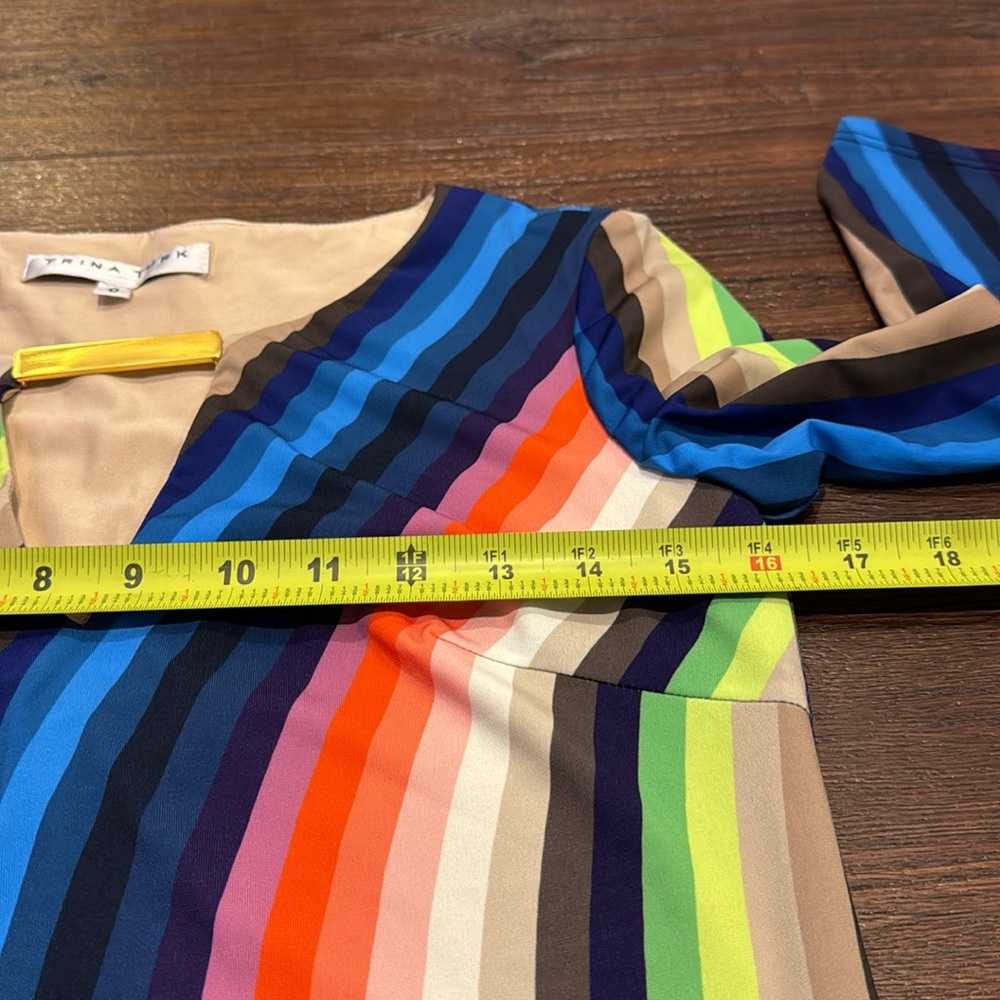 Trina Turk Pre Loved in EUC lined colorful stripes Midi Dress. - Picture 8 of 9